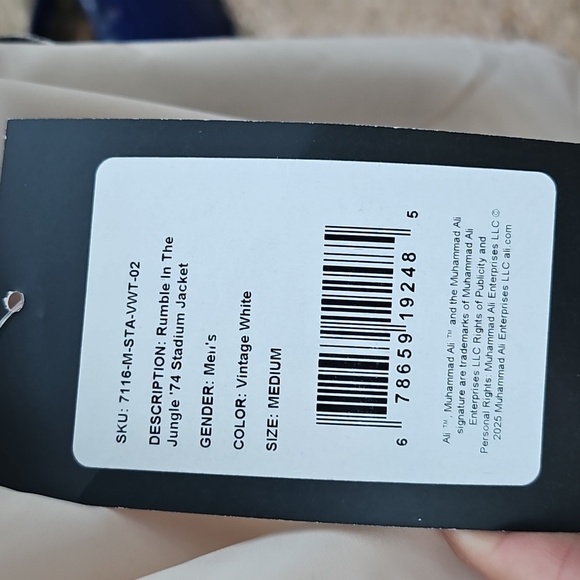 New W Tags ROF Rare! Rumble In The Jungle '74 Stadium Jacket Muhammad Ali Medium - Picture 11 of 16